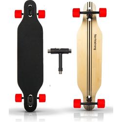Longboard | 104 cm | Northstrong | zwart | rode wielen
